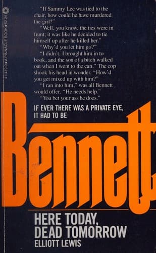 Cover image for Here Today, Dead Tomorrow (Bennett, No 5)