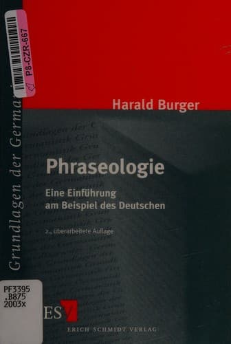 Cover image for Phraseologie. Eine Einführung am Beispiel des Deutschen.