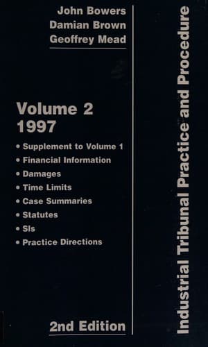 Cover image for Industrial Tribunal Practice and Procedure