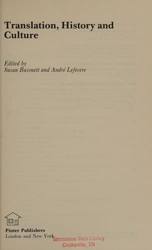 Cover image for Translation, history, and culture