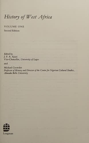 Cover image for History of West Africa