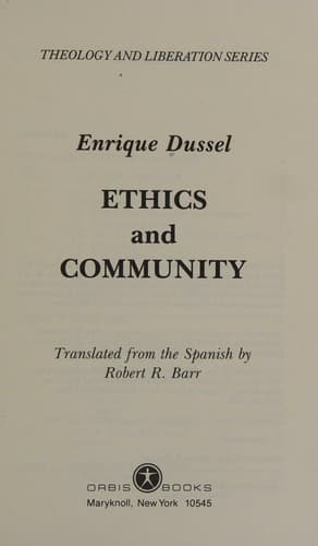 Cover image for Ethics and community