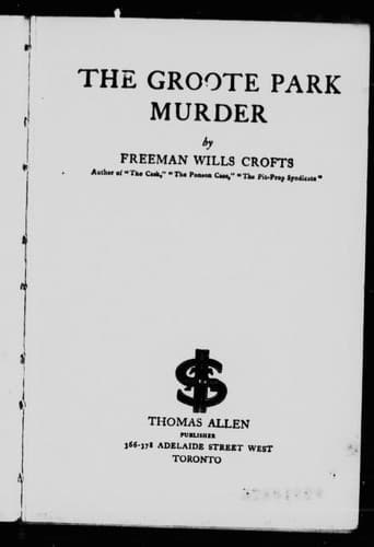 Cover image for The Groote Park Murder