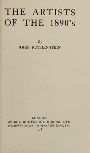 The artists of the 1890's