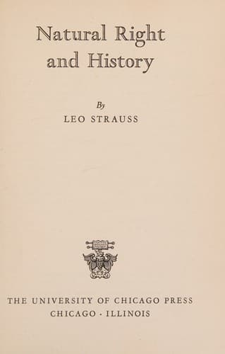 Cover image for Natural right and history