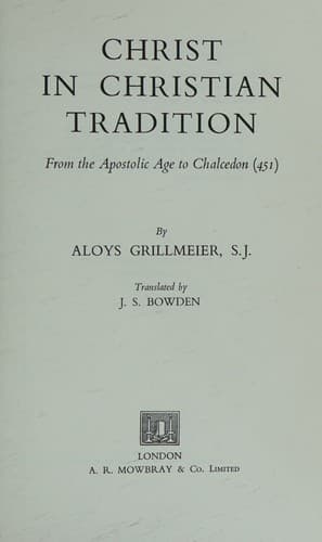 Cover image for Christ in Christian tradition