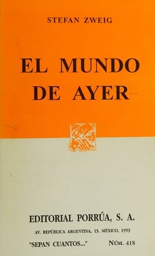 Cover image for El Mundo De Ayer