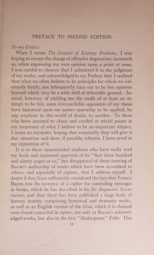 The Greatest of Literary Problems : The Authorship of the Shakespeare Works