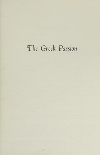 Cover image for The Greek passion