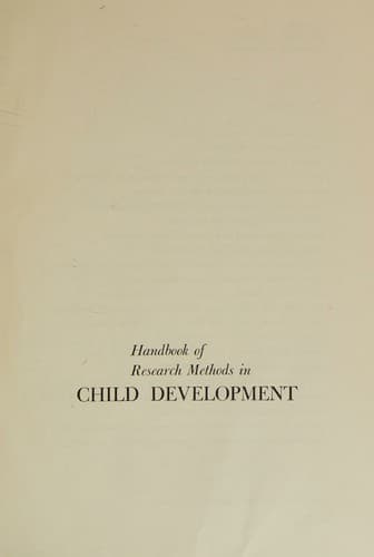 Cover image for Handbook of research methods in child development