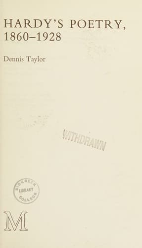 Cover image for Hardy's poetry, 1860-1928