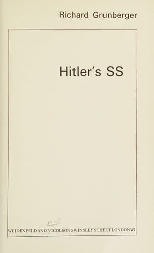Cover image for Hitler's S.S.