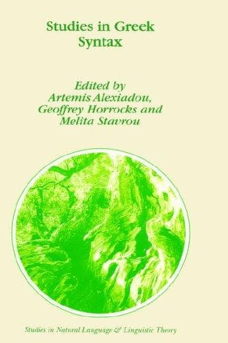 Cover image for Studies in Greek Syntax (Studies in Natural Language and Linguistic Theory)
