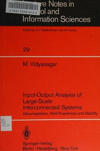 Cover image for Input-output analysis of large-scale interconnected systems