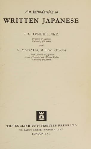 Cover image for An introduction to written Japanese