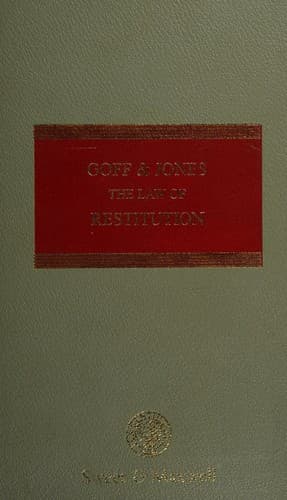 Cover image for The law of restitution