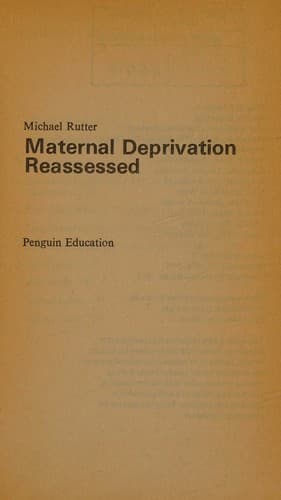 Cover image for Maternal deprivation reassessed.