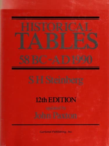 Cover image for Historical Tables, 58 B.C.-A.D. 1990