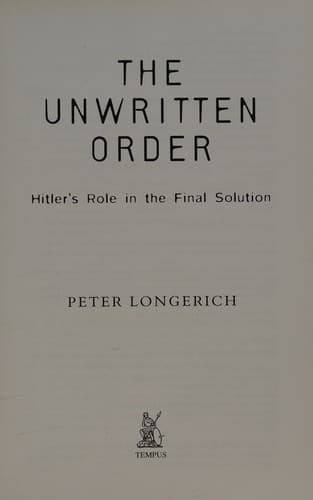 Cover image for The unwritten order