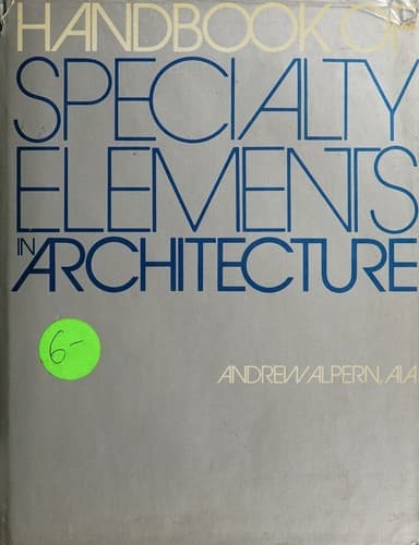 Cover image for Handbook of specialty elements in architecture