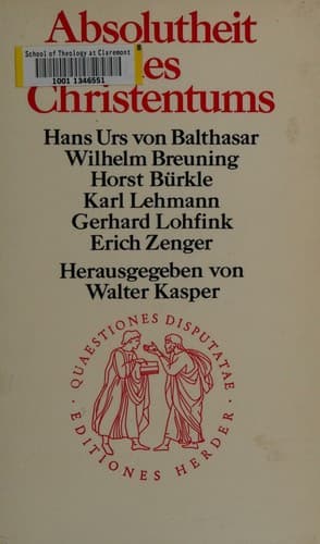 Cover image for Absolutheit des Christentums
