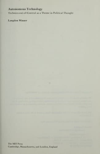 Cover image for Autonomous technology