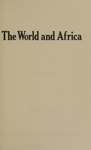 Cover image for The world and Africa