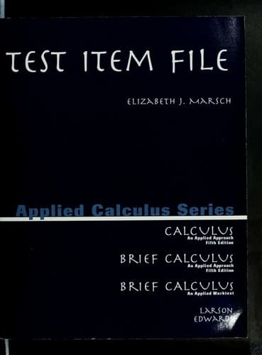 Cover image for Test item file for Calculus
