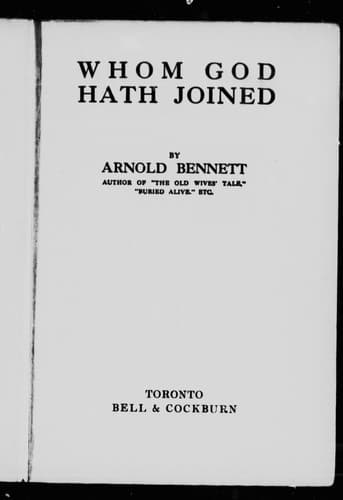 Cover image for Whom God hath joined