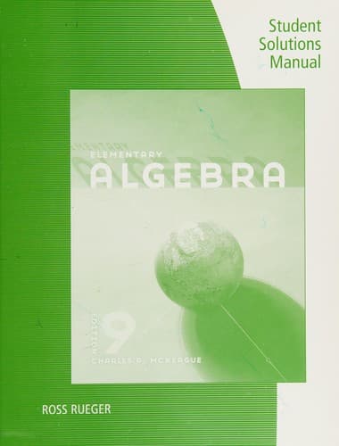Cover image for Student solutions manual [for McKeague's] Elementary algebra