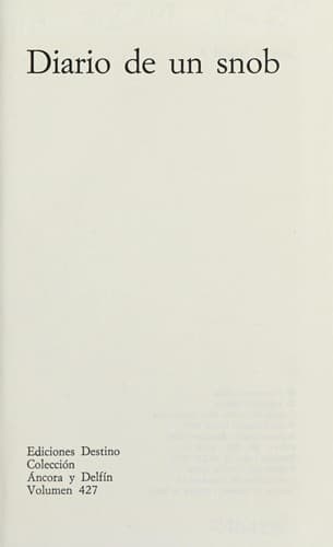 Cover image for Diario de un snob
