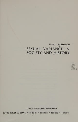 Cover image for Sexual Variance in Society and History