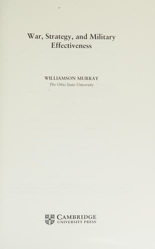 Cover image for War, strategy, and military effectiveness