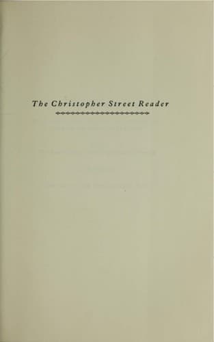Cover image for The Christopher Street Reader