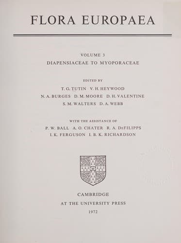 Cover image for Consolidated index to Flora Europaea