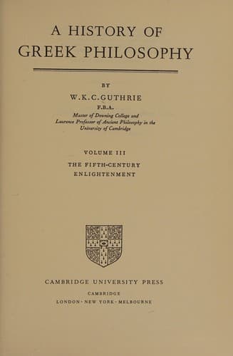 Cover image for History of Greek Philosophy (Volume 3)