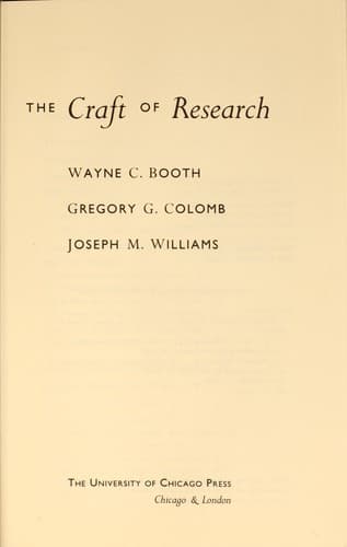 Cover image for The craft of research