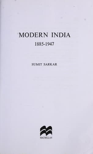 Cover image for Modern India, 1885-1947