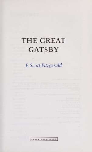 Cover image for The great Gatsby, F. Scott Fitzgerald