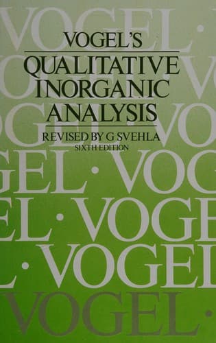 Cover image for Vogel's qualitative inorganic analysis.