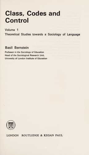 Cover image for Theoretical studies towards a sociology of language