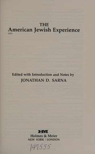 Cover image for The American Jewish experience