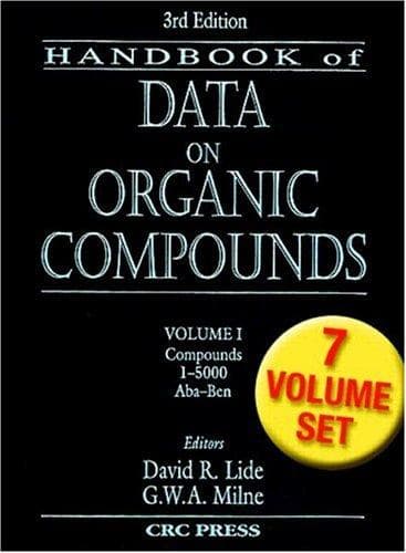 Cover image for CRC Handbook of Data on Organic Compounds