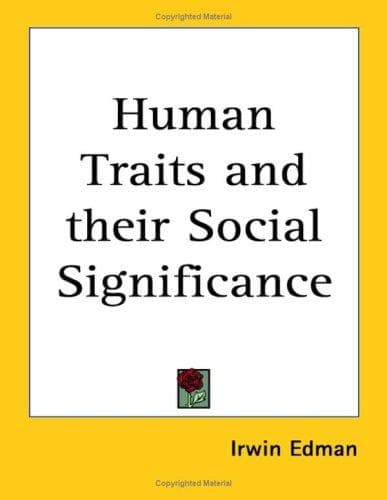 Cover image for Human Traits and Their Social Significance