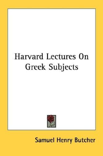Cover image for Harvard Lectures On Greek Subjects