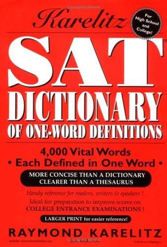 Cover image for SAT Dictionary Of One-Word Definitions