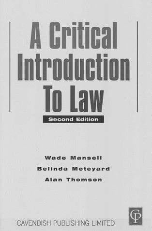 Cover image for A critical introduction to law