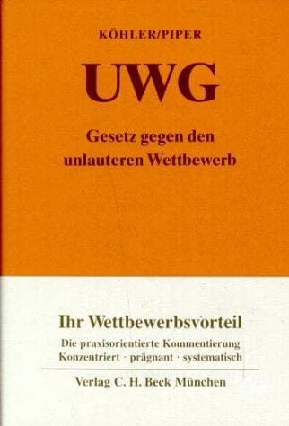 Cover image for Gesetz gegen den unlauteren Wettbewerb