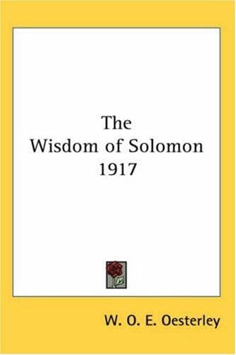 Cover image for The Wisdom of Solomon 1917