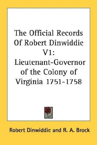 Cover image for The Official Records Of Robert Dinwiddie V1